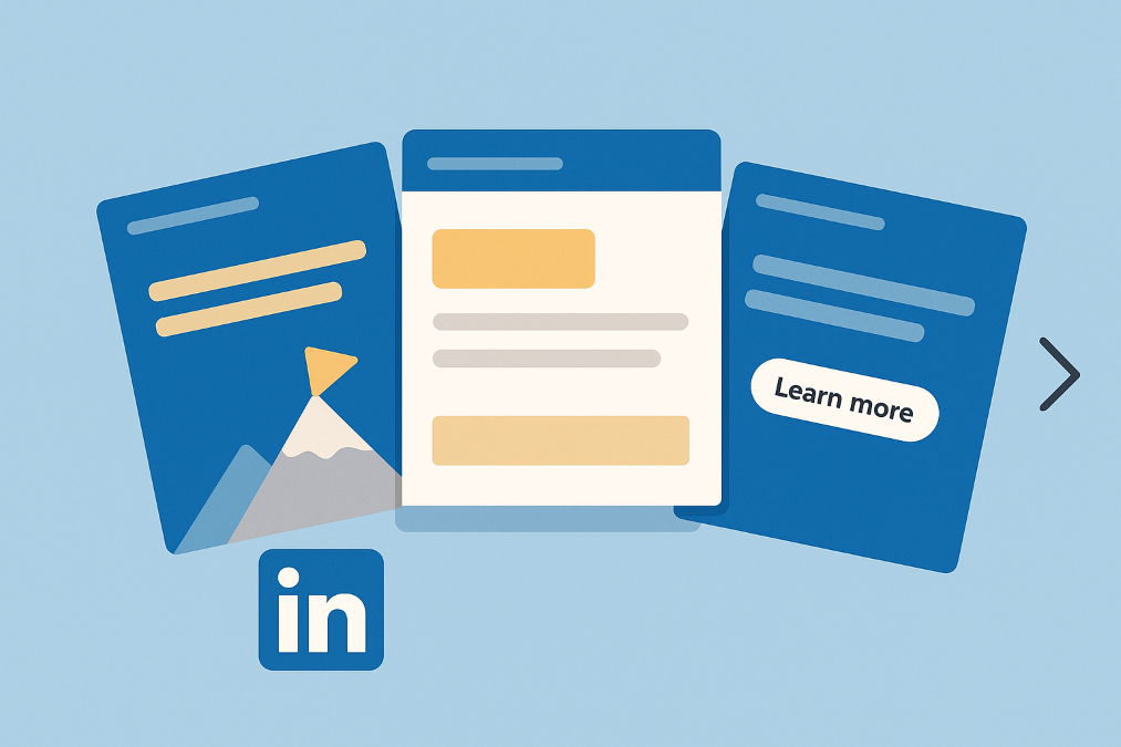 Exemple de dernière slide d'un carrousel LinkedIn avec un bouton d'appel à l'action (CTA) visible.